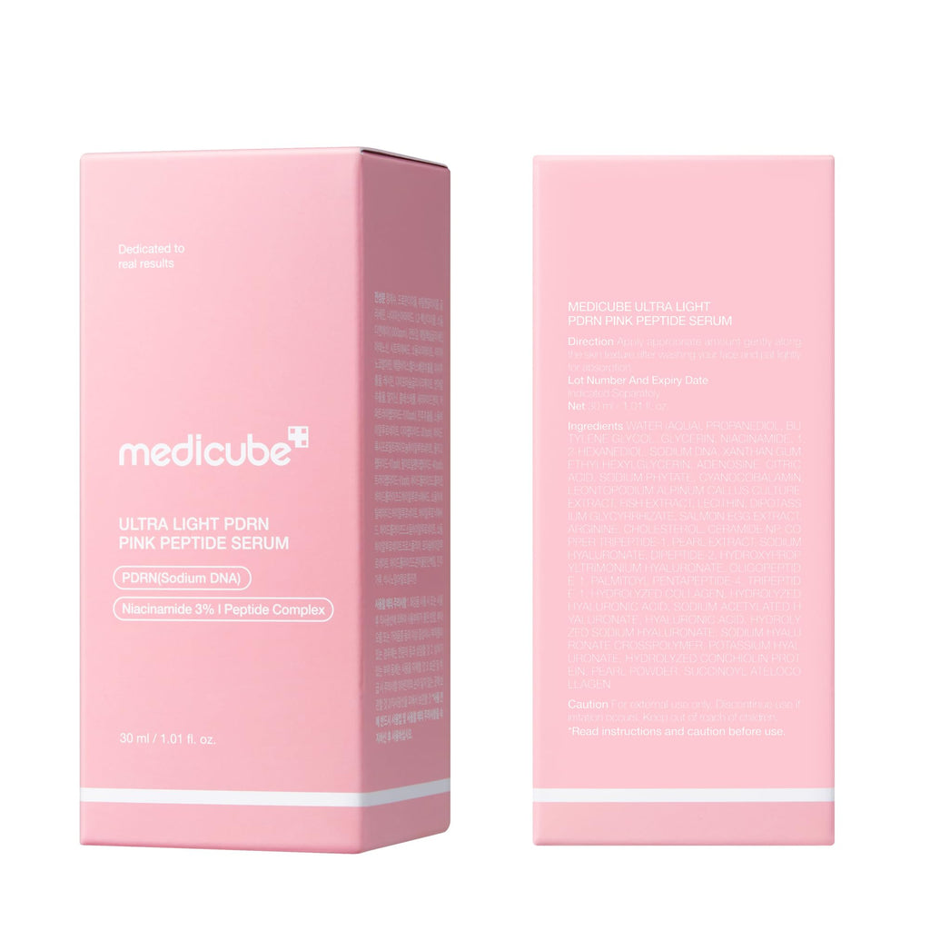 medicube PDRN Pink Peptide Serum with Salmon DNA | Pink Glow Serum with Peptides & Niacinamide for Hydration & Firm-Looking Skin | Uneven Tone Care | Korean Skincare, 1.01 fl. Oz
