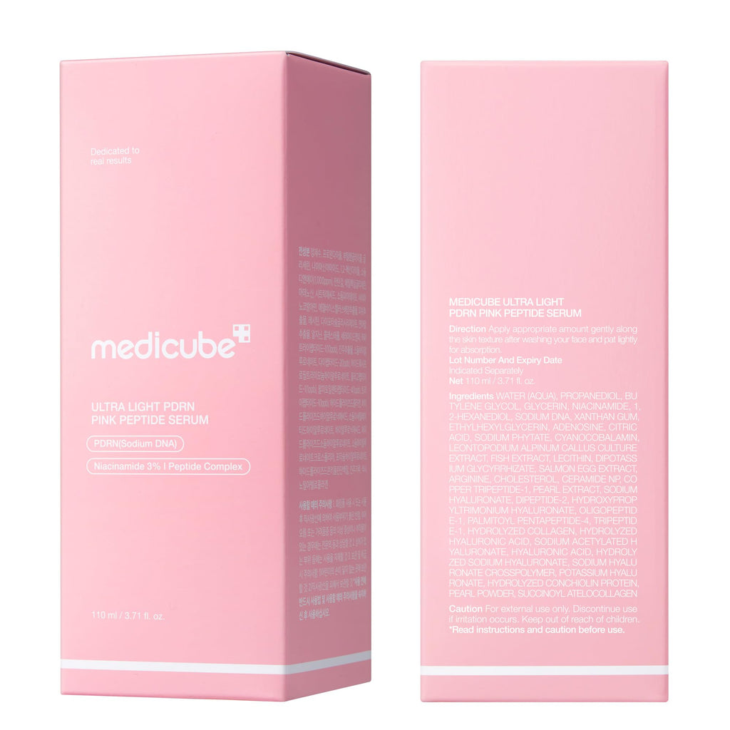 medicube PDRN Pink Peptide Serum with Salmon DNA | Pink Glow Serum with Peptides & Niacinamide for Hydration & Firm-Looking Skin | Uneven Tone Care | Korean Skincare, 1.01 fl. Oz