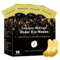 Adofect Collagen Powder Eye Mask 30 Pairs Gold Under Eye Gel Pads, Hyaluronic Acid Under Eye Mask Gel Patches for Puffy Eye Reducing Dark Circles, Eye Bags, Wrinkle, Refresh Your Eyes, Gold