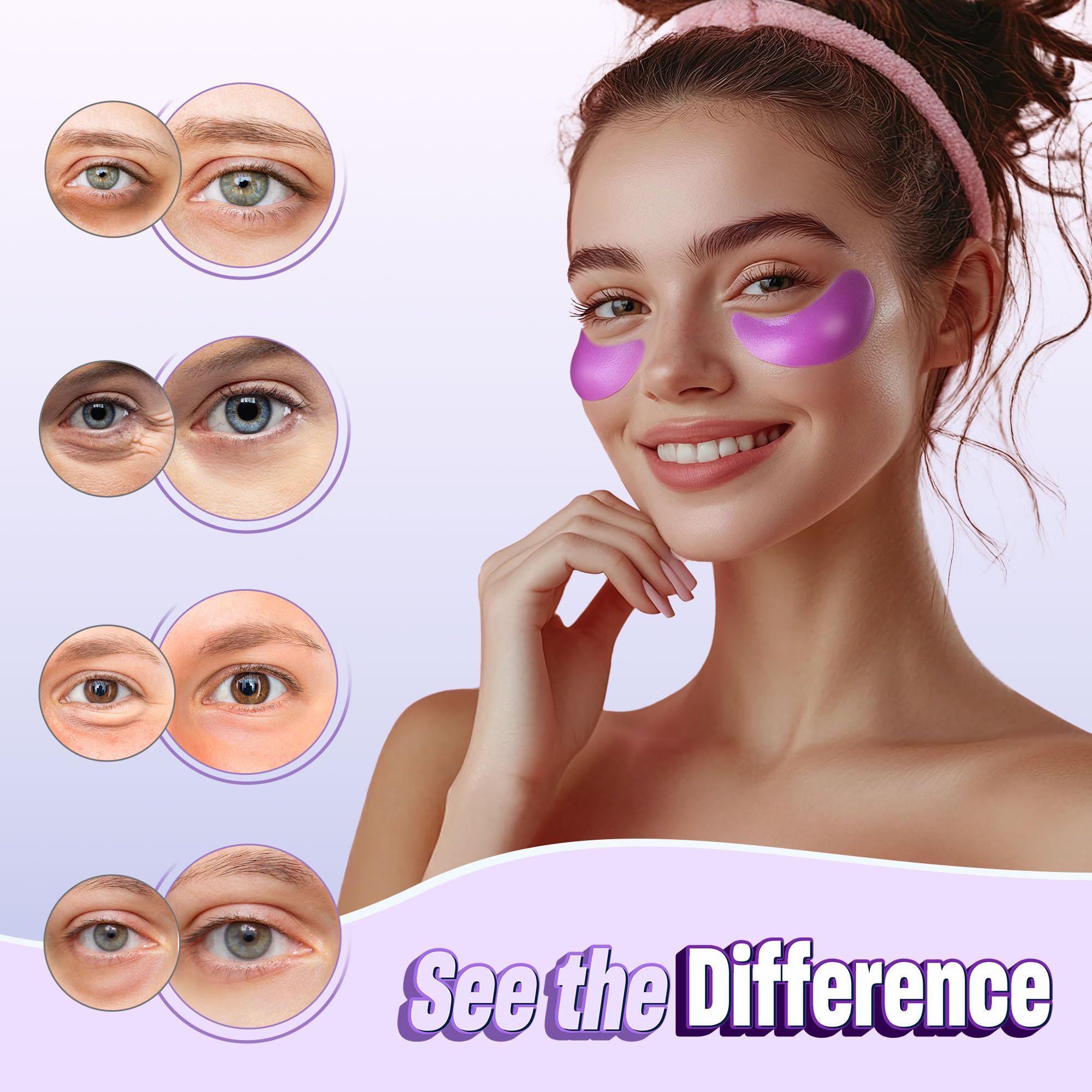 NAZANO 24K Gold Under Eye Patches - 60 Pack Eye Masks | for Puffy Eyes, Dark Circles, Bags & Wrinkles with Collagen & Hyaluronic Acid - Eye Care Pads for Daily Skincare (Gold)